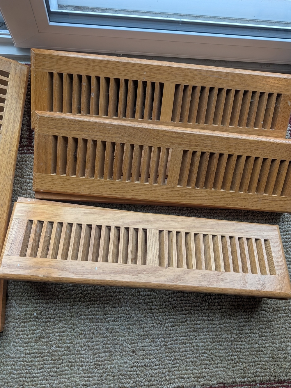 Oak Floor/Wall Vent Register Covers - Slatted Design